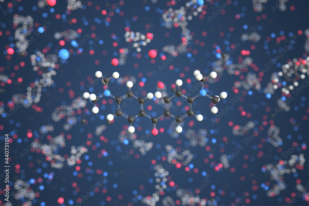 Michler's ketone molecule, conceptual molecular model. Chemical 3d rendering