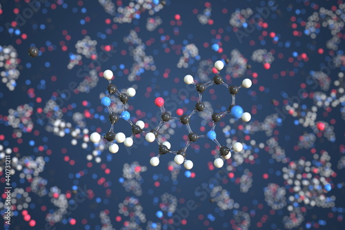 Ondansetron molecule. Conceptual molecular model. Chemical 3d rendering