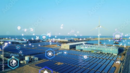 再生可能エネルギー 風力発電 太陽光発電 クリーンエネルギー 環境イメージ