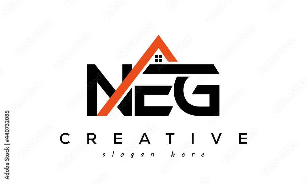 Neg Lettering Vetor de initial NEG letters real estate construction logo vector do ...