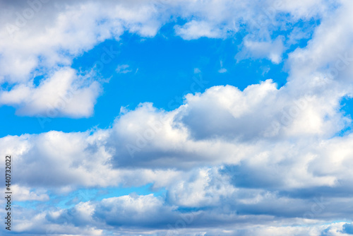 blue sky with white beautifull clouds background.closeup © ARVD73