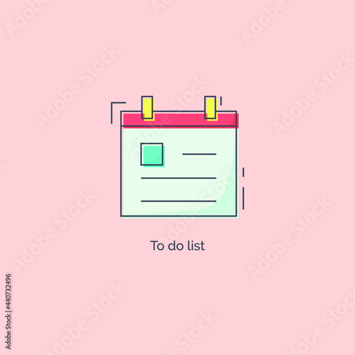 Simple line colorful to do list icon