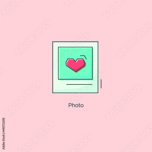 Simple line colorful photo icon