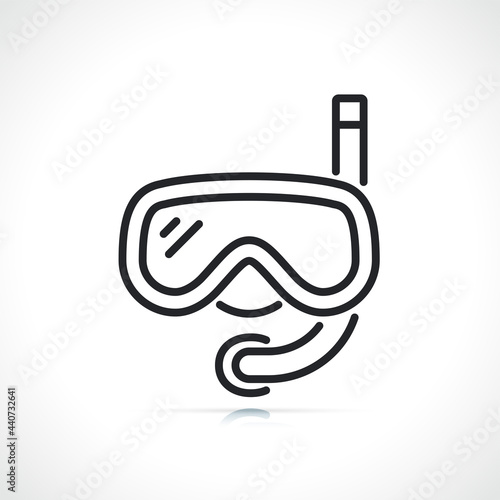 underwater mask and scuba thin line icon