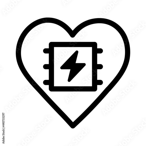 Vector high quality heart pacemaker line icon isolated on white background