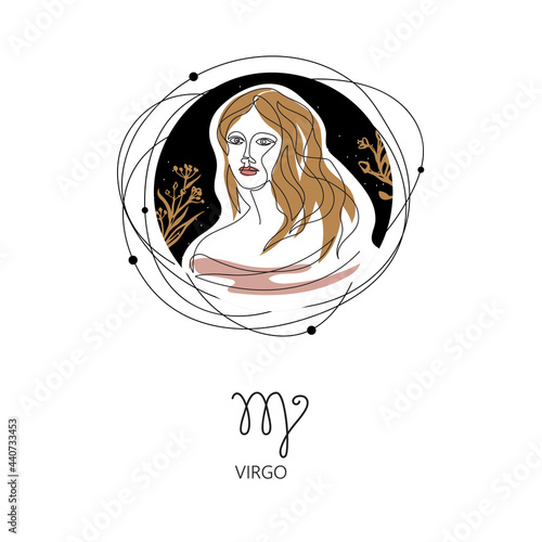 Zodiac sign Virgo. The symbol of the astrological horoscope.