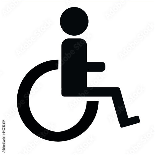 Vector disabled person icon in wheelchair