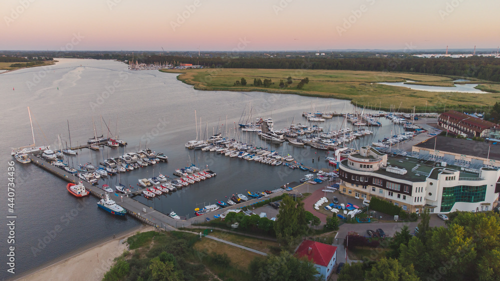Obraz premium Yacht harbor in Górki Zachodnie, Gdańsk, Poland.