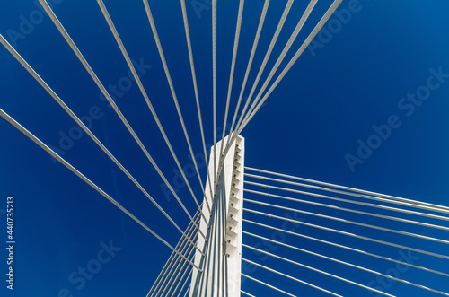 Suspension Bridge over Blue Sky