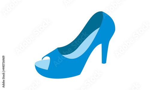 blue high heels female shoes logo