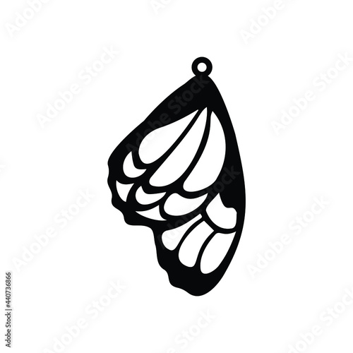 beautiful wings butterfly earring vector illustration design