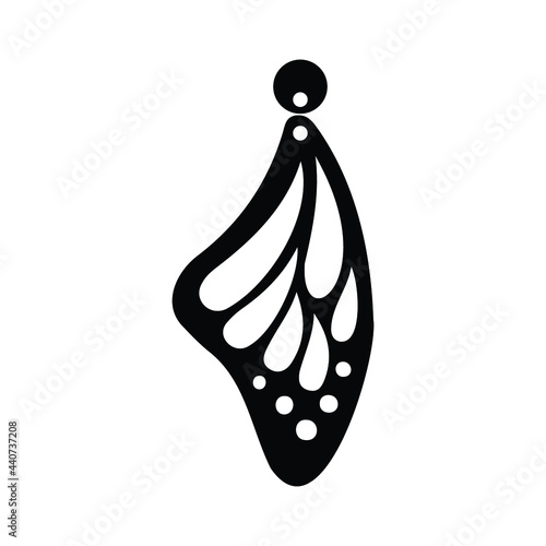 wing butterfly earring vector illustration design