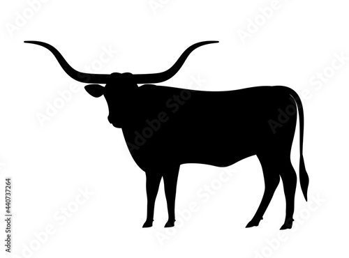 Texas Longhorn cattle icon, vector illustration