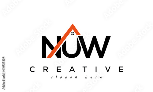 NUW letters real estate construction logo vector photo