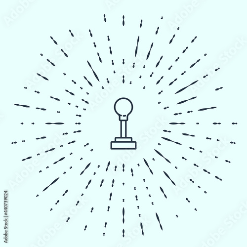 Black line Gear shifter icon isolated on grey background. Manual transmission icon. Abstract circle random dots. Vector