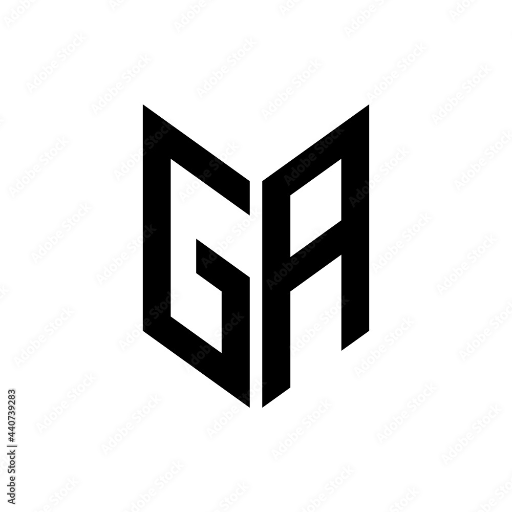 initial letters monogram logo black GA initial letters monogram logo black GA