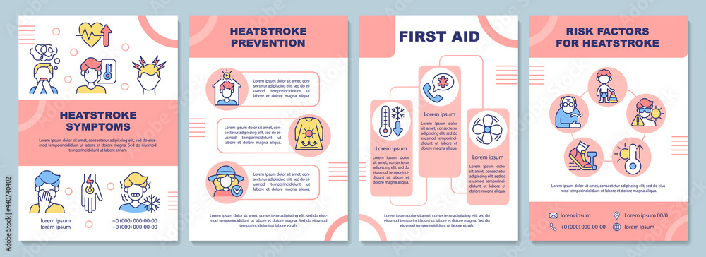 Fotografie Heatstroke symptoms brochure template