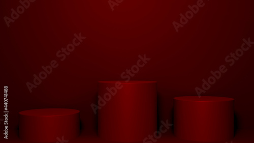 3d rendering podium for product placement and editable color