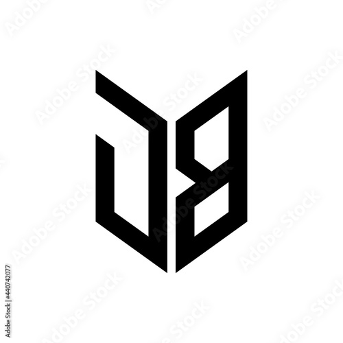 initial letters monogram logo black JB