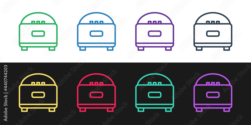 Set line Stereo speaker icon isolated on black and white background. Sound system speakers. Music icon. Musical column speaker bass equipment. Vector Set line Stereo speaker icon isolated on black and white background. Sound system speakers. Music icon. Musical column speaker bass equipment. Vector