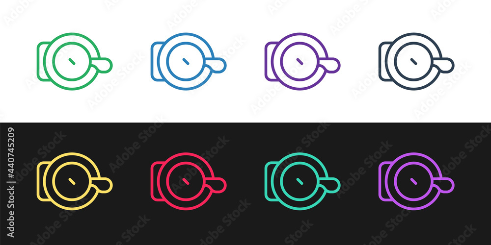 Set line Bicycle bell icon isolated on black and white background. Vector Set line Bicycle bell icon isolated on black and white background. Vector