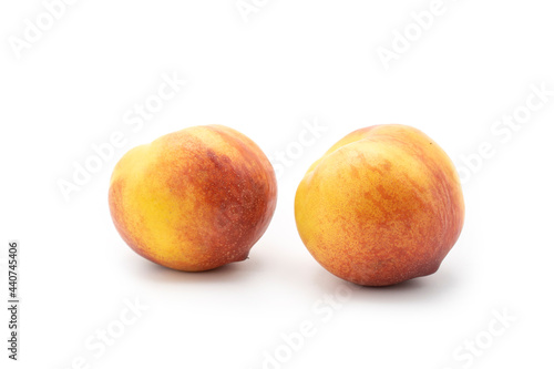 Peach isolated on white background.