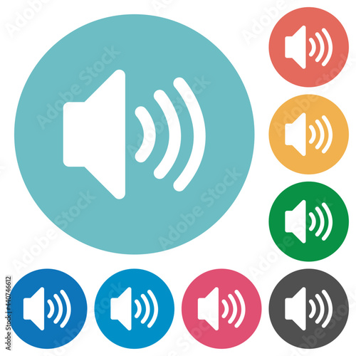 Volume flat round icons