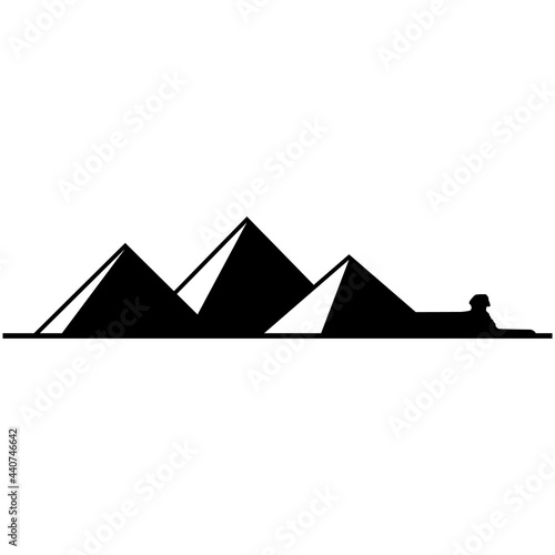 Egypt pyramid vector egyptian landmark illustration on white