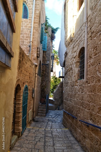 narrow street in the town. narrow street in the city. 