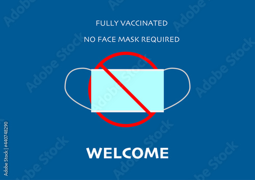 No face mask required for vaccinated people banner