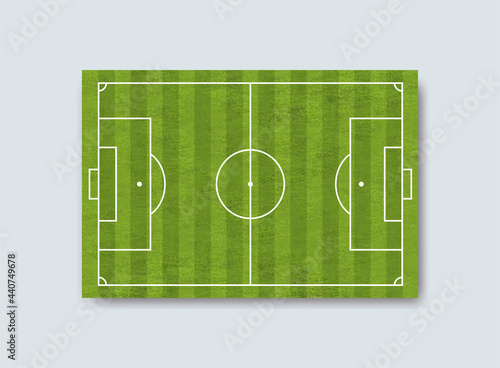 Euro 2020 green grass football field background. Soccer field with green grass in strips shape. Vector illustration. Isolated on white background.