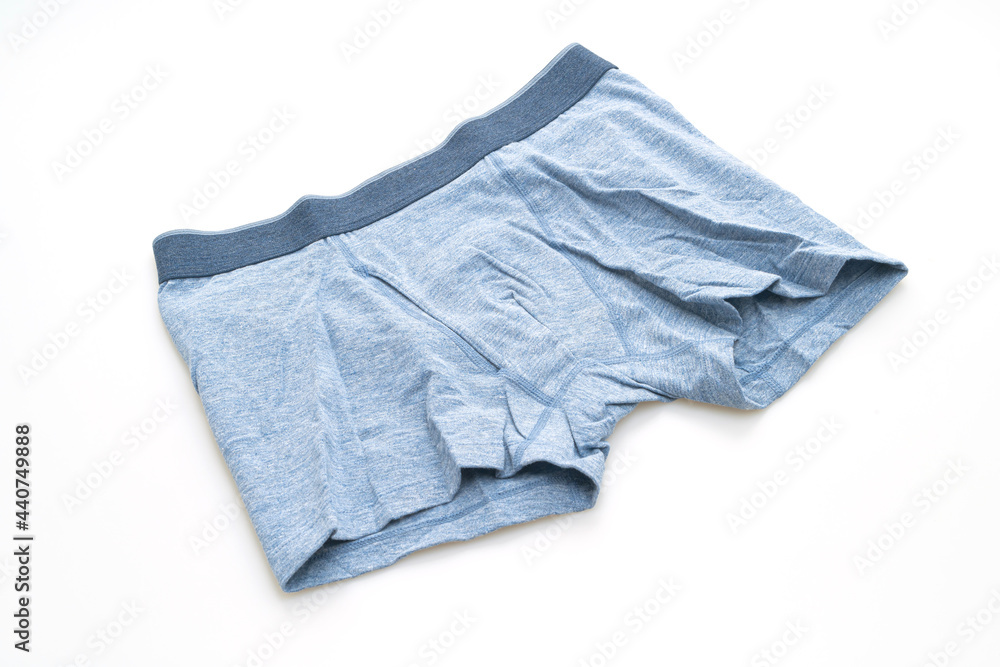 blue men underwear on white background