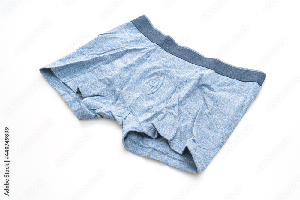 blue men underwear on white background