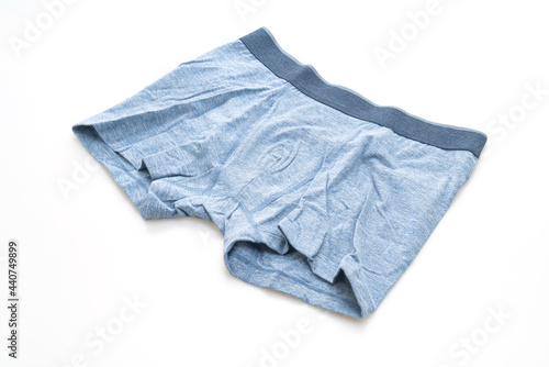 blue men underwear on white background