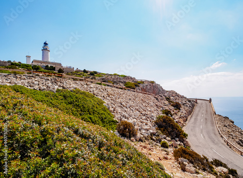 Lighthouse Far de Formentor at Formentor Peninsula, Cap de Formentor, Mallorca or Majorca, Balearic Islands, Spain