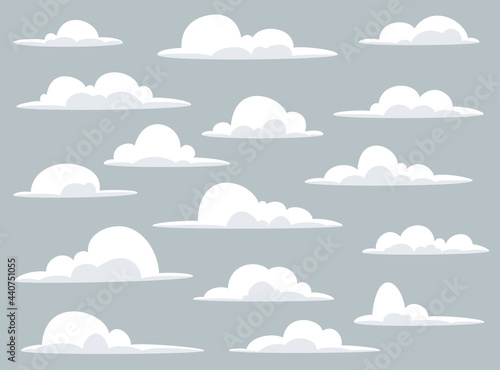Cartoon Clouds Set of a collection of various vector cartoon clouds on a blue sky background