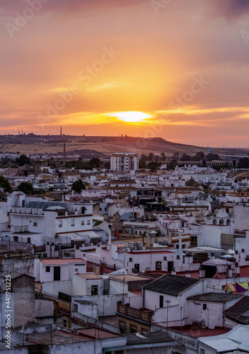 Skyline at sunset seen from the Metropol Parasol at La Encarnacion Square, Seville, Andalusia, Spain © Karol Kozłowski