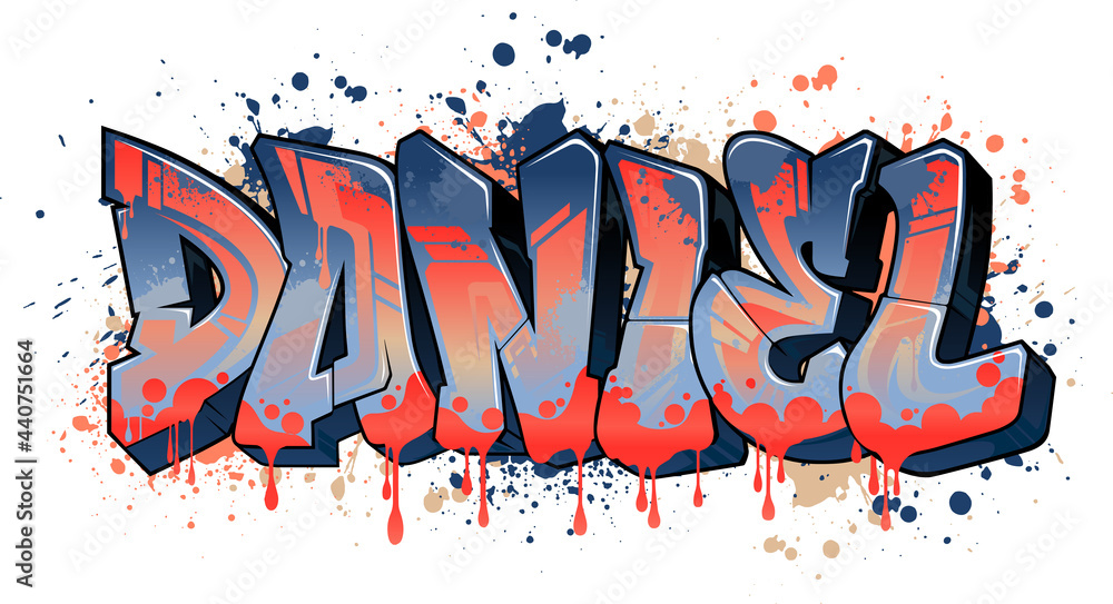 Graffiti styled Name Design - Daniel Cool legible graffiti art Stock ...