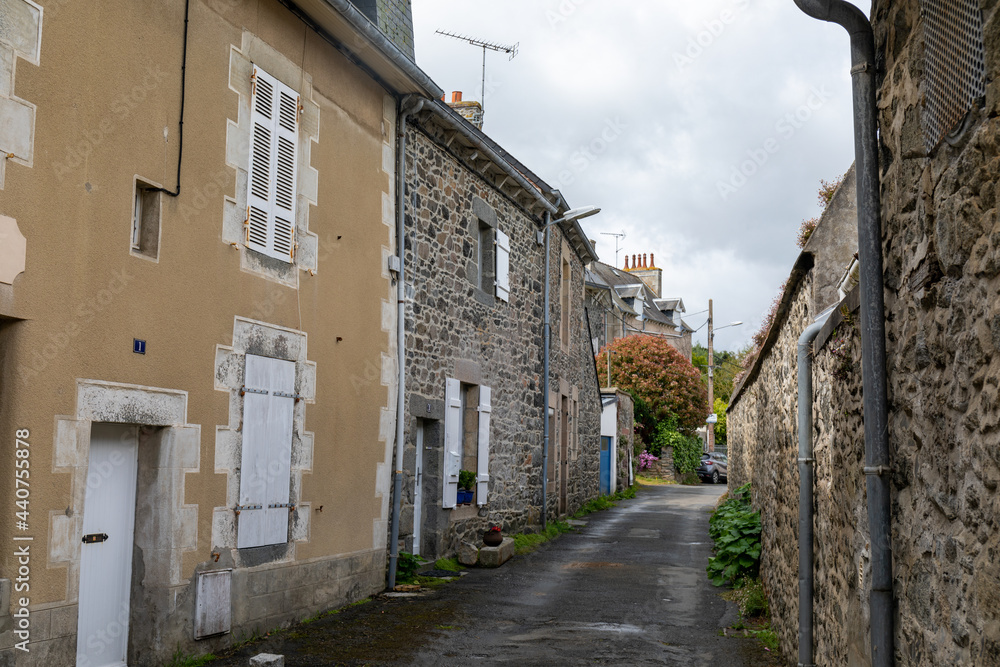 Old street of Saint-Quay-Portrieux, Cotes d'Armor, Brittany, France