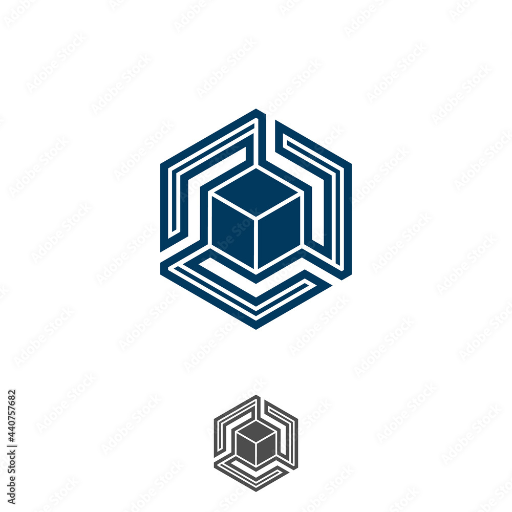 Hexagon tech symbol design vector stock Hexagon tech symbol design vector stock