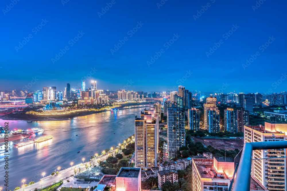 Fototapeta premium Aerial photography of Sichuan and Chongqing city night view