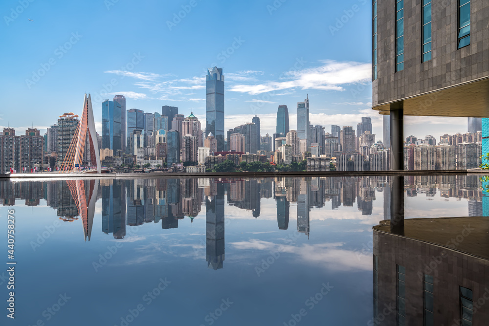 Chongqing city modern architecture landscape skyline