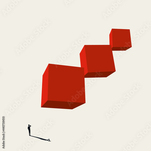 Business career big ambition vector concept. Symbol of success, growth and motivation. Minimal illustration.