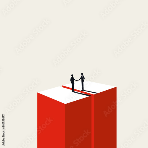 Business negotiation and deal making vector concept. Symbol of hand shake, agreement, achievement. Minimal illustration. photo