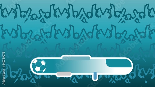Sports fans on a blue background. Vector. Illustration on the theme of football, championship, sports. 