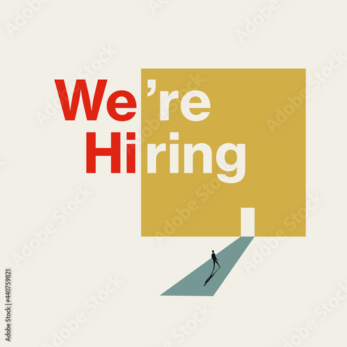 Business hiring and recruitment vector concept. Symbol of searching for employees. Minimal illustration.