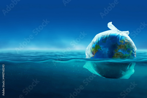 Fototapeta Naklejka Na Ścianę i Meble -   Planet earth in a plastic