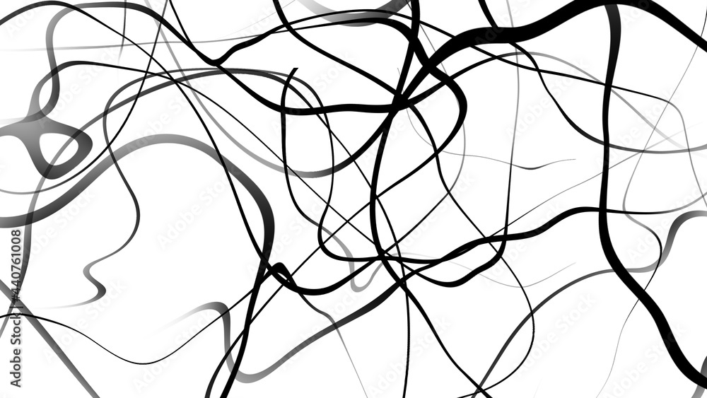 Obraz premium Black and white curve wave line abstract background.