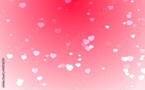 Valentine day white hearts on pink background.