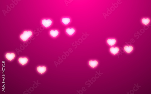 Wallpaper Mural Valentine day white hearts light on pink background. Torontodigital.ca